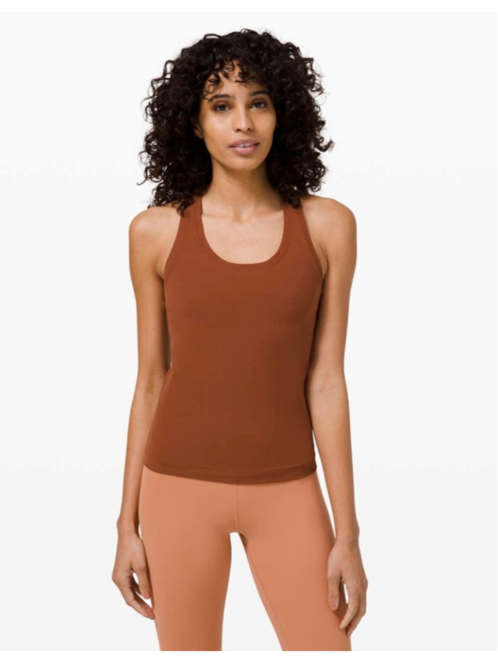Women's Lululemon Cool Racerback Tank Top in Dark Terracotta, size 8